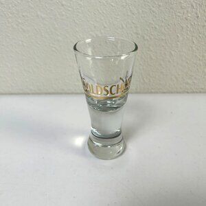 Goldschlager Shot Glass Heavy Curved Bottom Barware Logo